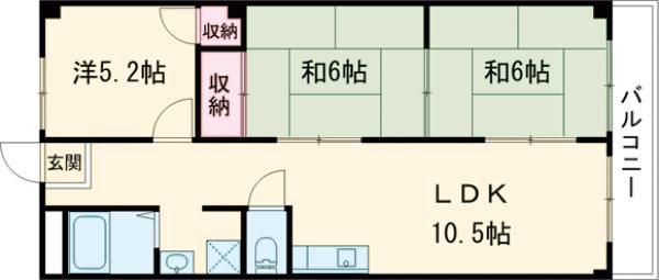 カーネ播磨町(3LDK/2階)の間取り写真