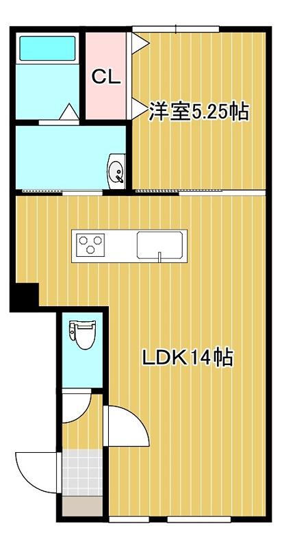 RILASSA(1LDK/1階)の間取り写真