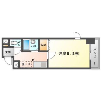 AVERE太子橋(1K/5階)の間取り写真
