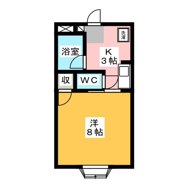 カームマンション(1K/2階)の間取り写真