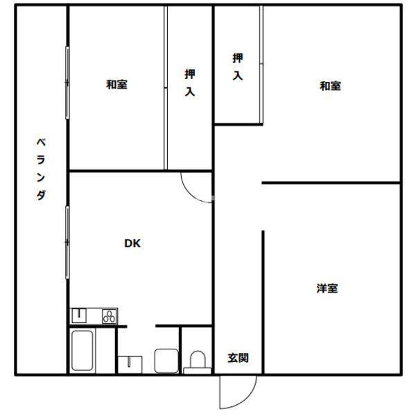 エクセルみどり(3DK/4階)の間取り写真