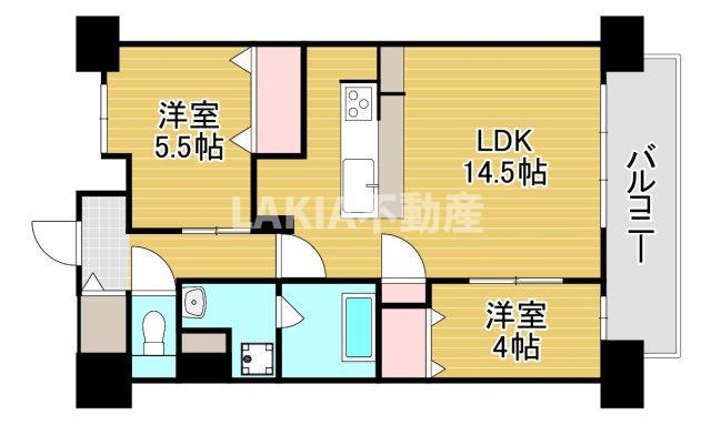 リアン城東(2LDK/2階)の間取り写真