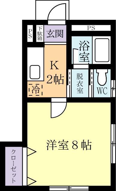メゾン1451(1K/1階)の間取り写真