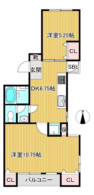 御池ロイヤルマンション(2DK/4階)の間取り写真