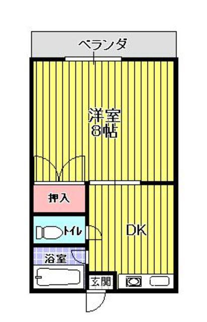 ピナクル臼井(1DK/1階)の間取り写真