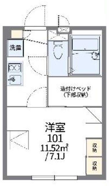 レオパレス追分(1K/1階)の間取り写真
