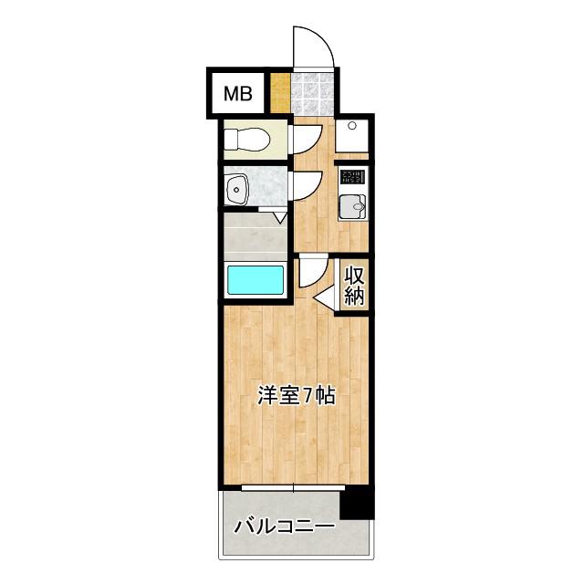 プレサンス大国町アドロッソ(1K/5階)の間取り写真