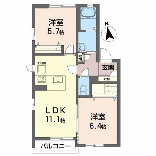 ピュアタウンA(2LDK/1階)の間取り写真