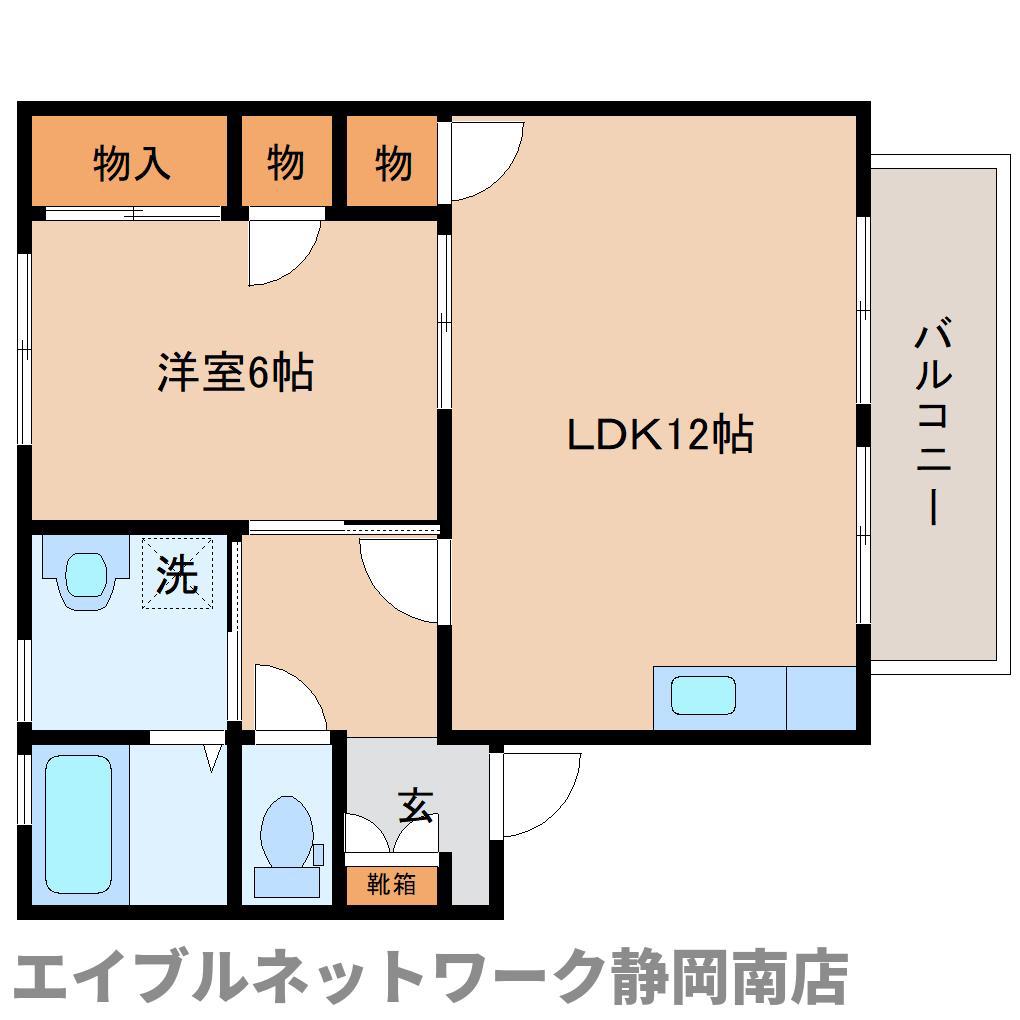 グランメール中田(1LDK/1階)の間取り写真