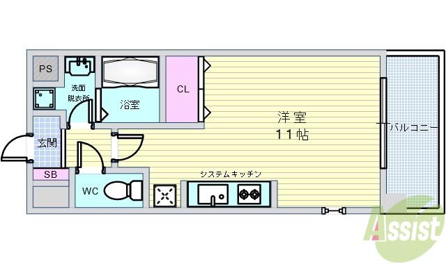ホープ池田満寿美町(ワンルーム/3階)の間取り写真