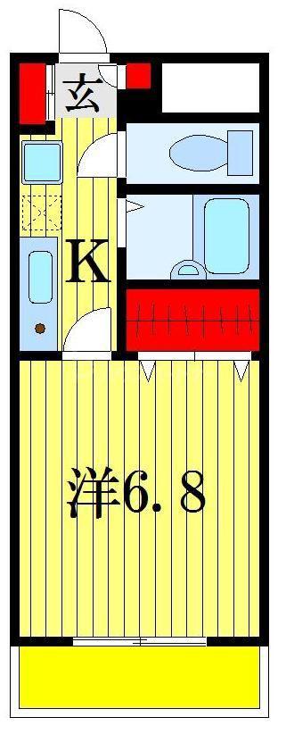 リッツコート西船橋(1K/2階)の間取り写真