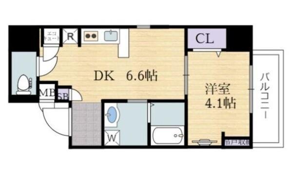 エヌエムスワサントディス(1DK/6階)の間取り写真