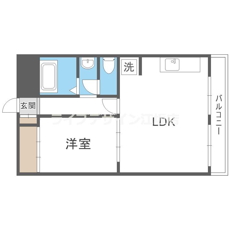 サンフラッツ新大阪本館(1LDK/3階)の間取り写真