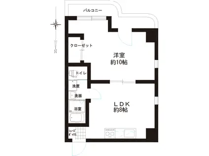 ヒルサイドハイツ(1LDK/3階)の間取り写真