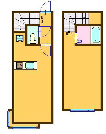 メゾン石狩A棟(1LDK/2階)の間取り写真