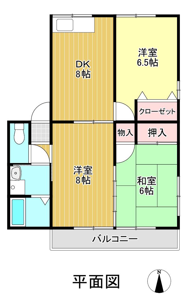 ハイムレトア(3DK/2階)の間取り写真