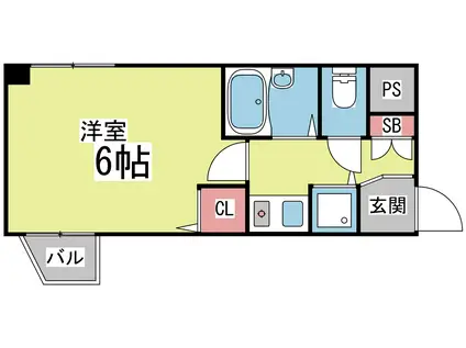 リバーサイドアベニューI(1K/3階)の間取り写真