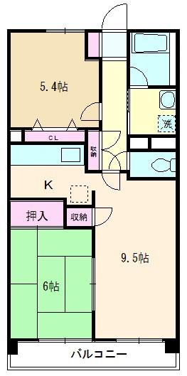 ソレイユ・ルヴァン(2LDK/5階)の間取り写真