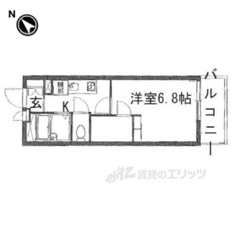 レオパレスハウス香里ヶ丘(1K/3階)の間取り写真