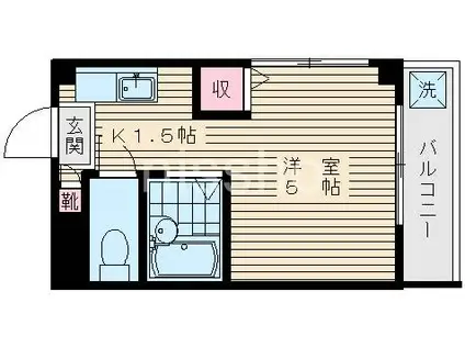 ベルツリー(ワンルーム/2階)の間取り写真