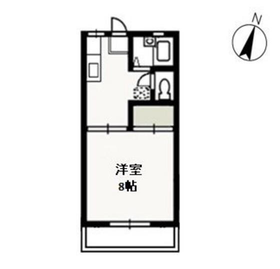 メゾンソレイユ(1K/1階)の間取り写真
