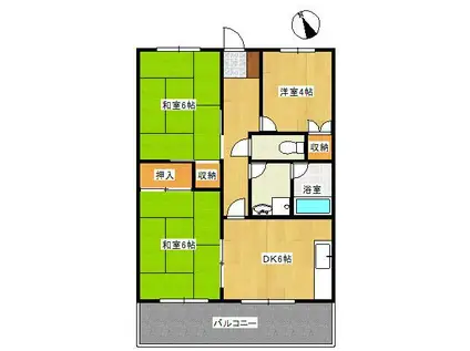 マルティコーポ(3DK/2階)の間取り写真