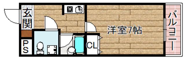 F・Hグリーンロイヤル高槻(1K/3階)の間取り写真