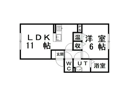 プレシャスコートA棟(1LDK/1階)の間取り写真