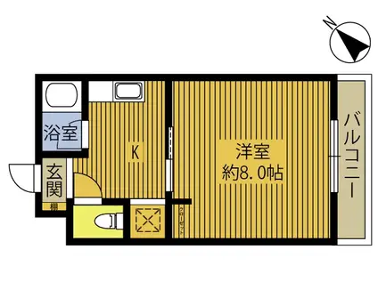 VILLA PLACE OITA A(1K/2階)の間取り写真