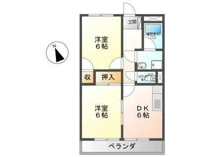 エメラルド高柳(2DK/1階)の間取り写真