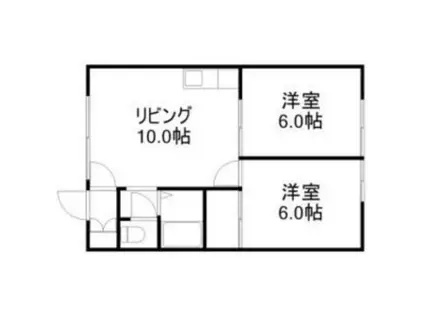 ラテルネ八軒(2LDK/2階)の間取り写真