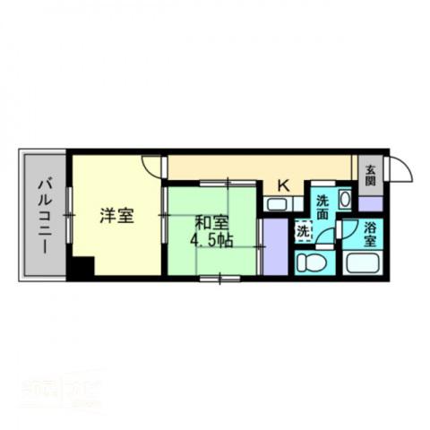 花園パークマンション(2K/3階)の間取り写真