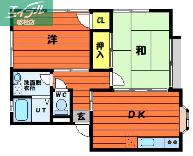 シャトル三瑞I(2DK/2階)の間取り写真