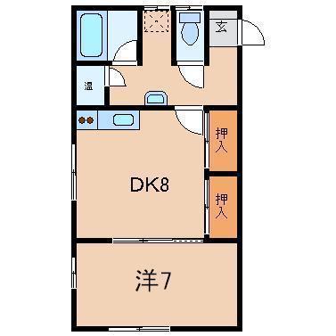 TA.ONE(1DK/2階)の間取り写真