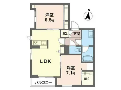 ヒルズ横濱高島台(2LDK/3階)の間取り写真