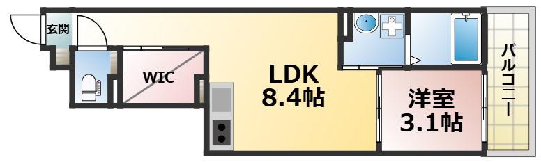 S-MOVE大阪鶴見(1LDK/2階)の間取り写真