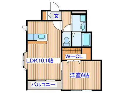 アゼリアン(1LDK/1階)の間取り写真