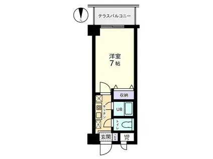 信開トピア足羽(1K/3階)の間取り写真