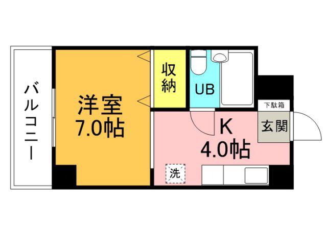 第3福助マンション(1K/5階)の間取り写真