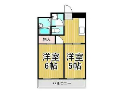 リバティハイツ(2K/3階)の間取り写真