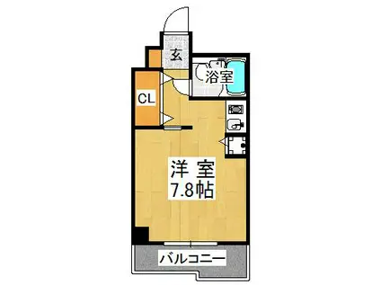 学が丘カレッジハイツ(1K/4階)の間取り写真