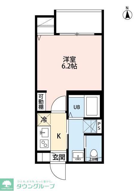 つばめハウス徳丸(1K/1階)の間取り写真