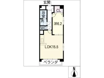 ミズノ第三マンション(1LDK/1階)の間取り写真