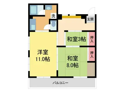 日東マンション(2LDK/4階)の間取り写真