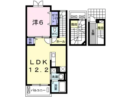 エスペランサIII(1LDK/3階)の間取り写真