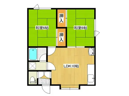 GTハイツ(2LDK/2階)の間取り写真