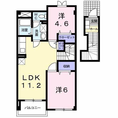 メフィストA(2LDK/2階)の間取り写真