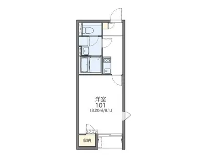 レオネクストセルクル(1K/1階)の間取り写真