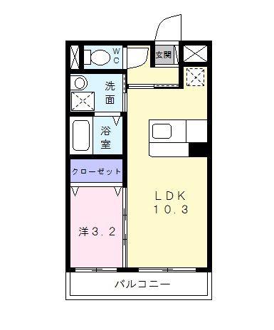 アンジュー(1LDK/1階)の間取り写真