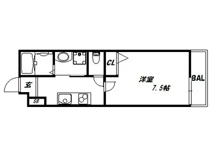 AILE岡場II(1K/2階)の間取り写真